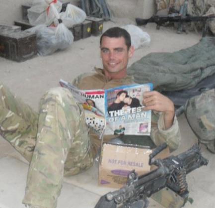 Greg Staunton serving as a Scots Guards machine gunner.